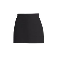 THE ROW "Anouk" sculptural double-faced worsted wool skirt Banded waist Mini length Pencil silhouette Side slash pockets Wool Silk lining Made in Italy Pencil Silhouette, Wool Skirt, Wool Skirts, Bergdorf Goodman, The Row, Tops Designs, In Italy, Pencil, Italy