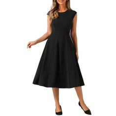 Work Office Dress for Women's Cap Sleeve Elegant Cinched Waist A Line Dresses Color: Purple.  Gender: female.  Age Group: adult. Office Dresses For Women, Line Dresses, Office Dress, A Line Dresses, Office Dresses, Work Office, Caps For Women, Cinched Waist, Cap Sleeve