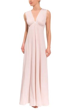 Everyday Ritual Amelia Long Nightgown | Nordstrom Elegant V-neck Nightgown For Loungewear, Elegant V-neck Sleepwear For Relaxation, V-neck Maxi Dress For Wedding Night, V-neck Maxi Dress For Wedding Night In Spring, Feminine Maxi Dress For Wedding Night, Elegant Summer Nightgown For Sleep, Elegant V-neck Nightgown, Elegant Sleeveless Summer Sleepwear, Summer V-neck Sleepwear For Wedding Night