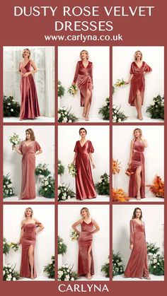 a collage of photos showing different styles of dresses