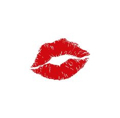 a red lipstick imprint on a white background