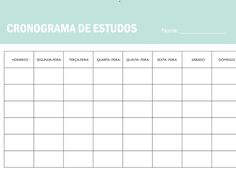 a printable workbook with the words cronograma de estudios