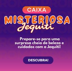 Abra e Descubra! A Caixa Misteriosa Jequiti é um presente para si mesmo. Produtos inovadores, cores vibrantes e texturas sedutoras. Uma experiência de beleza que você não vai esquecer!

#caixamisteriosajequiti #jequiti #caixamisteriosa #surpresa #mistério
#beleza #maquiagem #cuidadospessoais #jequitisurpresa
#caixadesurpresas #mistériojequiti