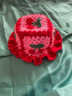 Hey! 💖 everyone welcome to our unique store! I'm creating and my mom is knitting as a team! I'm in love with Kawaii and Cottagecore style. My mom is also knitting for 30 years and she is a professional knitter. Our designs are rare to find and suitable for everybody. And we are using the best yarns in the world! 🌎Thank you so much for supporting our small business by now. Stay with love!❤️ Instagram: rots.designs 💗🌟 Please write your phone number. Since our products are handmade, they are ma Fruit Hat, Kawaii Cherry, Red Bucket Hat, Pink Bucket Hat, Hat For Summer, Kawaii Fruit, Bonnet Crochet, Crochet Bucket Hat, Style Kawaii