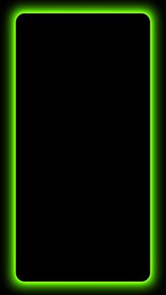 a black square with green neon lights in the middle on a dark background that appears to be rectangleed