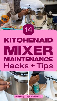 Before you make all the KitchenAid mixer recipes for your new KitchenAid, it's good to know how to take care of it! Maintaining your KitchenAid mixer with proper care + cleaning is the best way to prolong its lifetime. On top of KitchenAid mixer hacks + recipes, these home maintenance tips from The Krazy Coupon Lady will keep your mixer in tip-top shape. Here's how to adjust your KitchenAid Mixer head, how to care for attachments, + more organizing hacks to add to your cleaning checklist.