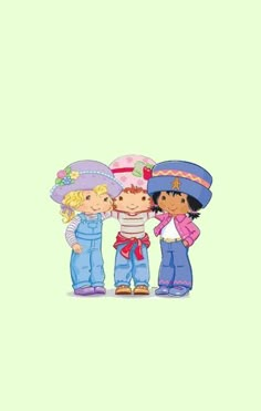 three children standing under an umbrella with the caption's name written on it