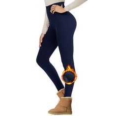 PRICES MAY VARY. 【THERMAL FLEECE LINED LEGGINGS】 - These women’s leggings have a brushed fleece interior which can keep warm during your sporting time in autum or winter. Lightweight yet warming, durable materials, the fleece lining is warm and comfortable, leisure, fashion wear off simple. 【SOFT & COMFY】 - Premium 92% Polyester & 8% Spandex blend for maximum comfort. Super soft fabric for minimum friction with skin. Soft knit with light, thermal texture. These black workout leggings make you fe Winter Yoga, Thermo Leggings, Thick Tights, Hiking Workout, Trendy Leggings, Fleece Lined Leggings, Lined Leggings, Warm Pants, Womens Thermal