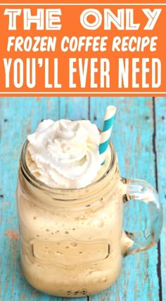 Frozen Coffee Drinks Recipes Frozen Coffee Drinks Recipes, Desserts Easy For A Crowd, Coffee Smoothie Recipes, Desserts Oreo, Slush Recipes, Homemade Frappuccino