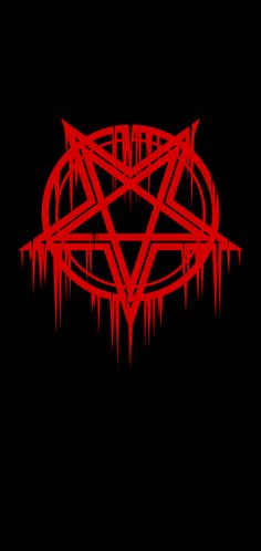 a pentagramil with dripping blood on it in the middle of a black background