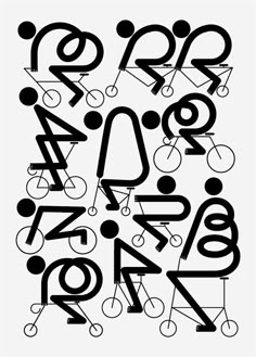 the letters and numbers are drawn in black ink on white paper, with different shapes