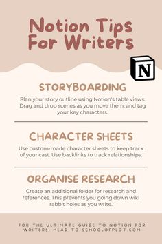 an info sheet with the words writing tips for writer's notebooks on it