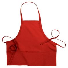 a red apron with an adjustable neck strap