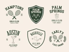 four different logos for tennis clubs