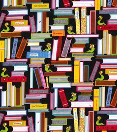 an image of a book shelf pattern with books on it and the words english in different languages