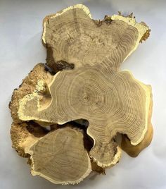 a piece of wood that has been cut in half