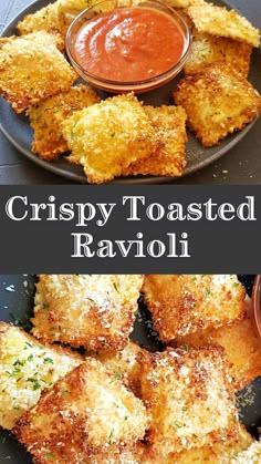 crispy toasted ravioli is an easy appetizer that's ready in under 30 minutes