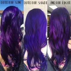 Different Purple Hair Colors Shades, Types Of Purple Hair Colour, Nightshade Purple Hair, Dark Bright Purple Hair, Purple Hair Shades, Electric Purple Hair, Royal Purple Hair, Cool Purple Hair, Ultra Violet Hair