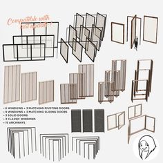 an assortment of different types of windows and doors