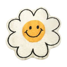 soft-aesthetic room daisy flower rug roomtery Accent Rug, Aesthetic Room Decor, Aesthetic Room, Daisy Flower, Smiley, Free Delivery, Daisy, Room Decor, Rug