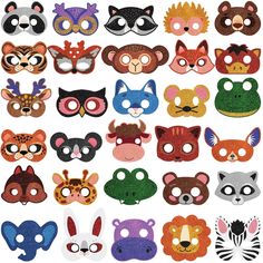 PRICES MAY VARY. Diverse Jungle Themed Masks: you will receive a total of 48 pieces of animal masks for kids with 24 designs, 2 pieces per each design, and 48 pieces of 30 cm ropes, sufficient quantity that can satisfy your various party needs, and diverse animal designs may be just what you need Assorted Cute Animal Design: these jungle animal masks adopt various animal patterns including lion, pig, rhino, monkey, fox, owl, deer, horse, porcupine, bear, elephant, giraffe and so on; They are ful Paper Masks For Kids, Up Party Favors, Safari Theme Birthday Party, Jungle Safari Theme, Animal Masks For Kids, Paper Masks, Face Mask For Kids, Masks For Kids, Animal Face Mask