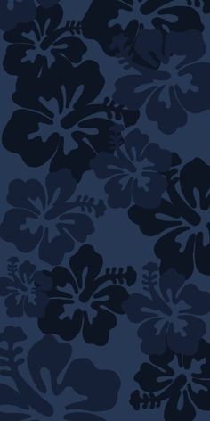 a dark blue background with flowers and leaves