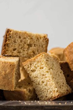 several slices of bread stacked on top of each other