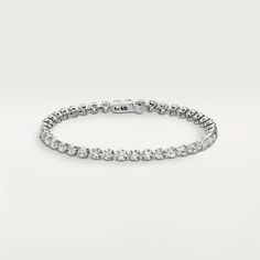 Cartier - Essential Lines bracelet - Bracelet Woman Platinum - Essential Lines bracelet, platinum 950/1000, set with 43 brilliant-cut diamonds totaling 8.16 carats. Cartier Essential Lines Bracelet, Silver Cartier Bracelet, Cartier Diamond Ring, Cartier Diamond Bracelet, Royalty Dr, Jewelry Product Shots, Silver Diamond Bracelet, Dream Bracelet, Bracelets Collection