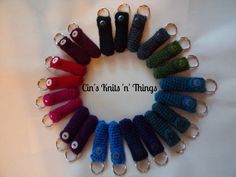 there are many crocheted keychains arranged in a circle