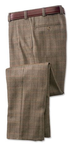 Just found this Mens Plaid Wool Pants - Lambswool Plaid Pants -- Orvis on Orvis.com! Trouser Inspiration, Houndstooth Pants Outfit, Mens Brown Dress Pants, Mens Plaid Pants, Nice Pants, Check Pants, Tweed Trousers, Houndstooth Pants, Brown Dress Pants