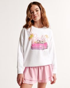 Super comfy sweatshirt in our core fleece fabric, featuring Lilo & Stitch graphic detail at left chest and back, crew neckline, banded hem and thumbholes at cuffs. Barbie Graphic, Lilo Stitch, Comfy Sweatshirt, Abercrombie Kids, Girl Sweatshirts, Crew Sweatshirts, Barbie Girl, Lilo And Stitch, Hoodie Top