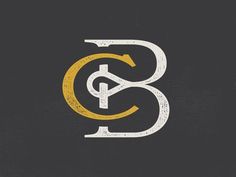 the letter g is made up of white and yellow letters on a black background with gold accents