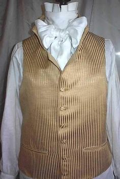 Mens English Regency Waistcoat Vest $ 175, cotton Poet shirt with cravat $ 175 by Satin Shadow Designs on Etsy Regency Waistcoat, Regency Man, Groom Vest, Empire Fashion, Mens Formal Vest, Men Waistcoat, Regency Era Fashion, Men's Waistcoat, Steampunk Victorian