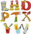 the letters are made up of different types of tools