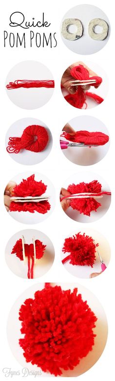 the instructions for making pom poms