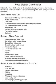 Diverticulos Soups, Low Fiber Diet Food Lists, Diverticulos Foods To Avoid, Diverticulos Meals Recipes, Low Residue Diet Recipes Meals, Bland Diet Recipes Meals, Diverculitis Diet, Diverticular Diet, Diviticulitis Food List