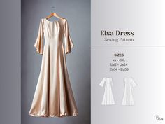 an image of a woman's dress sewing pattern with sleeves and long sleeves on the back