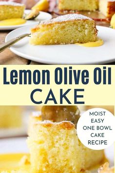 the lemon olive oil cake is ready to be eaten