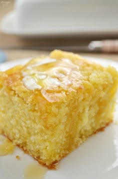 a piece of cake sitting on top of a white plate