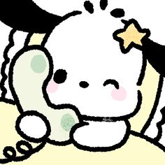 an image of a cute hello kitty with stars on her head and tail sitting down