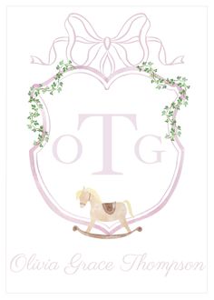 the logo for victoria grace thomas's horse and carriage shop, with an image of a