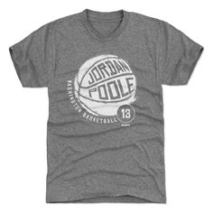 jordan poole men's t - shirt in grey with white print on the front