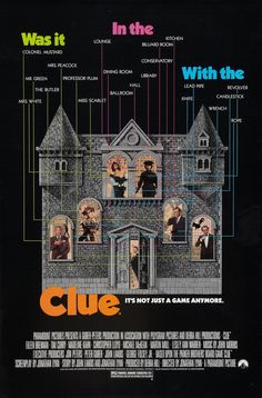 a movie poster for clue with the main characters