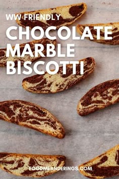 chocolate marble biscotti with text overlay