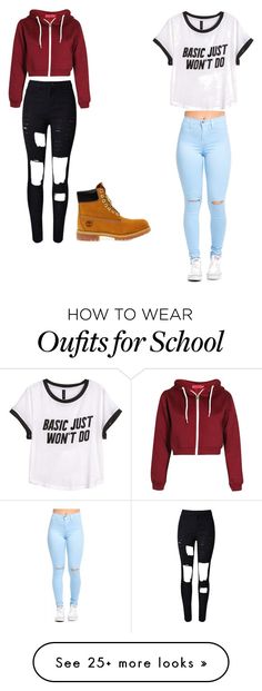 "To school" by myatentyon on Polyvore featuring H&M and Timberland Timberland Clothing, Different Types Of Clothes, Types Of Clothes, Outfits For School, Stil Boho, School Wear, Cooler Look, Mesh Shoes, Nike Roshe