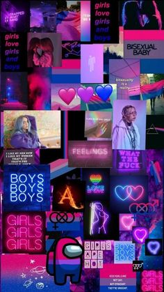 a collage of various images with different colors and designs on them, including the words boys