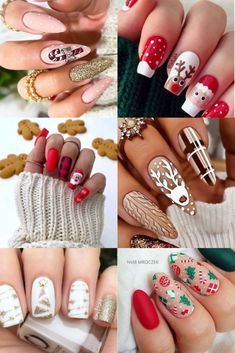 Christmas Nails Nail Art, Christmas Naildesign, Christmas Nail Designs Holiday, Christmas Nail Polish, Nail Art Noel, Red Christmas Nails, Christmas Nail Art Designs, Christmas Nails Acrylic