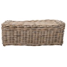 an empty wicker basket on a white background