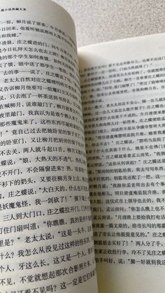 an open book with chinese writing on it