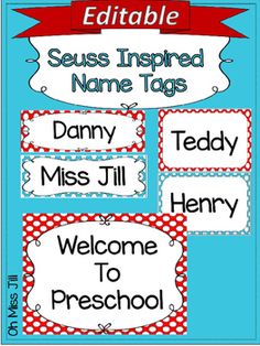 editable name tags for students to use on their own school desks or in the classroom